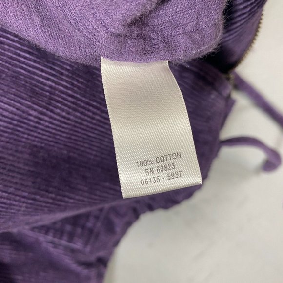 CJ Banks 1X Shirt Jacket Purple Corduroy Stretch Zip Up Shacket - Picture 4 of 10